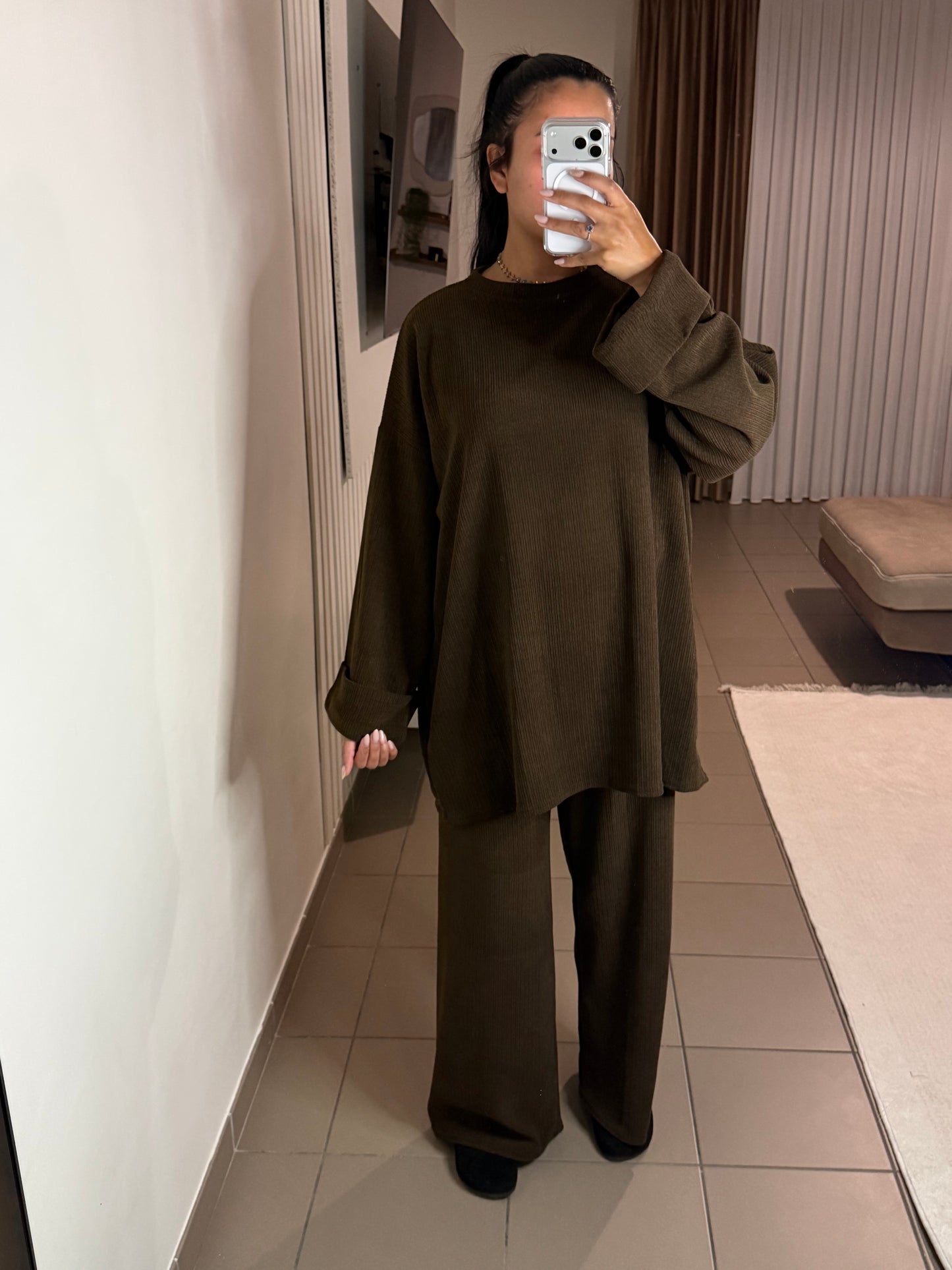 Ensemble Velours Femme Pull Oversize – Sophistication et Confort