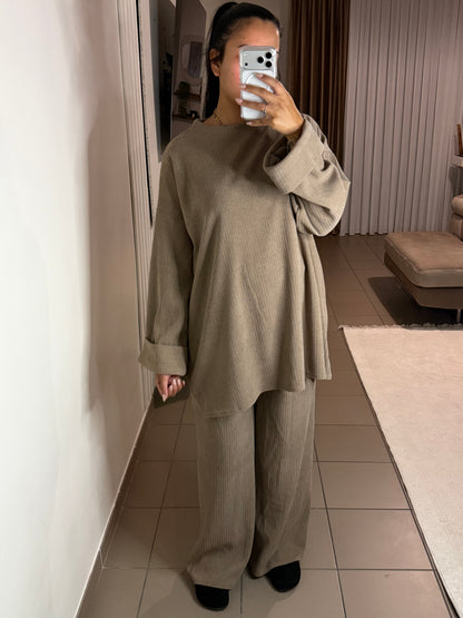 Ensemble Velours Femme Pull Oversize – Sophistication et Confort