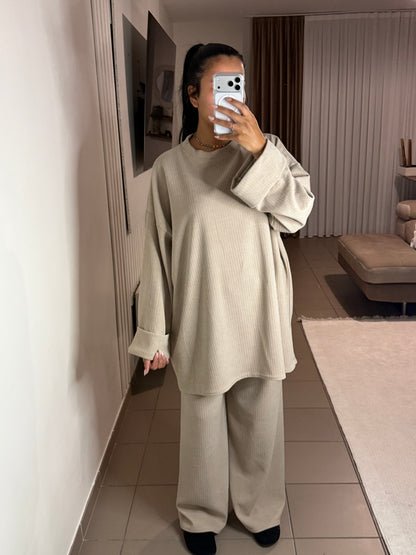 Ensemble Velours Femme Pull Oversize – Sophistication et Confort