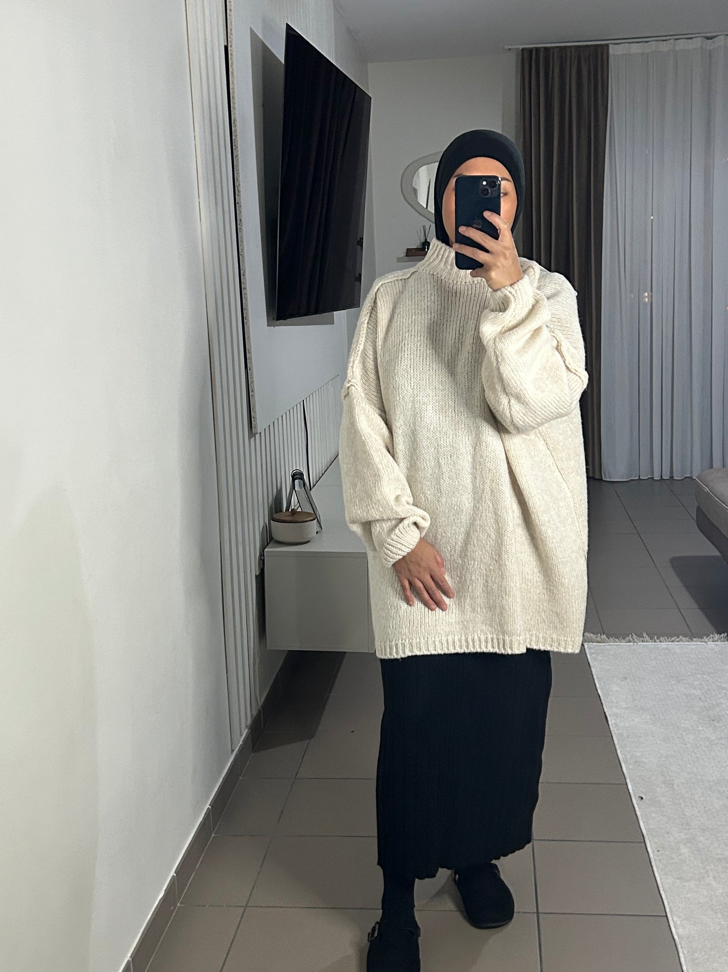 Pull en Laine Oversize Femme – Confort Intemporel