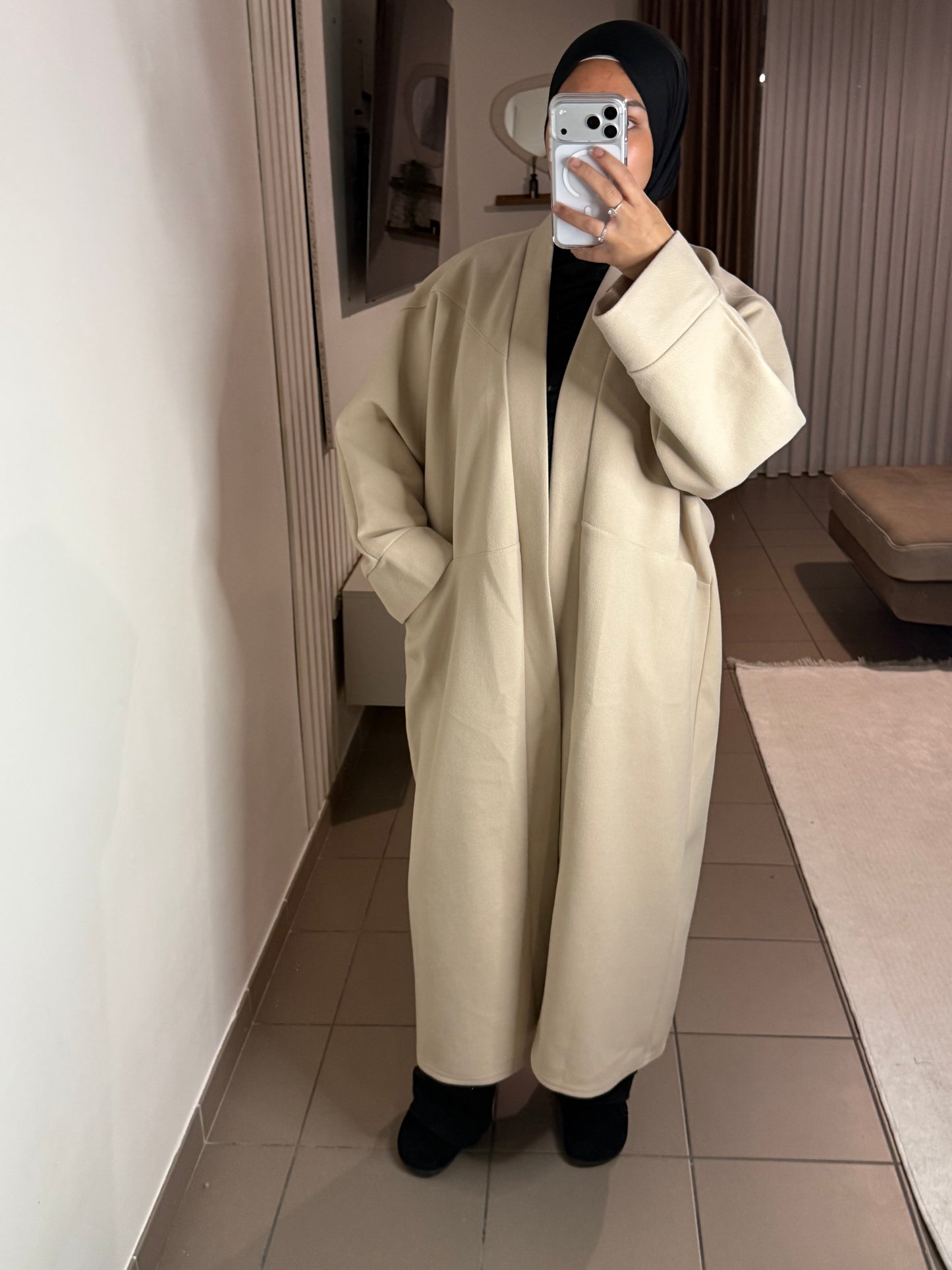 Manteau Long Oversize Femme – Élégant et Confortable