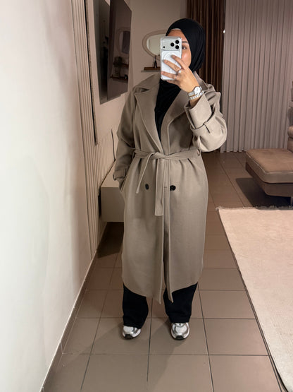 Manteau Trench Femme avec Ceinture Ajustable – Style Intemporel