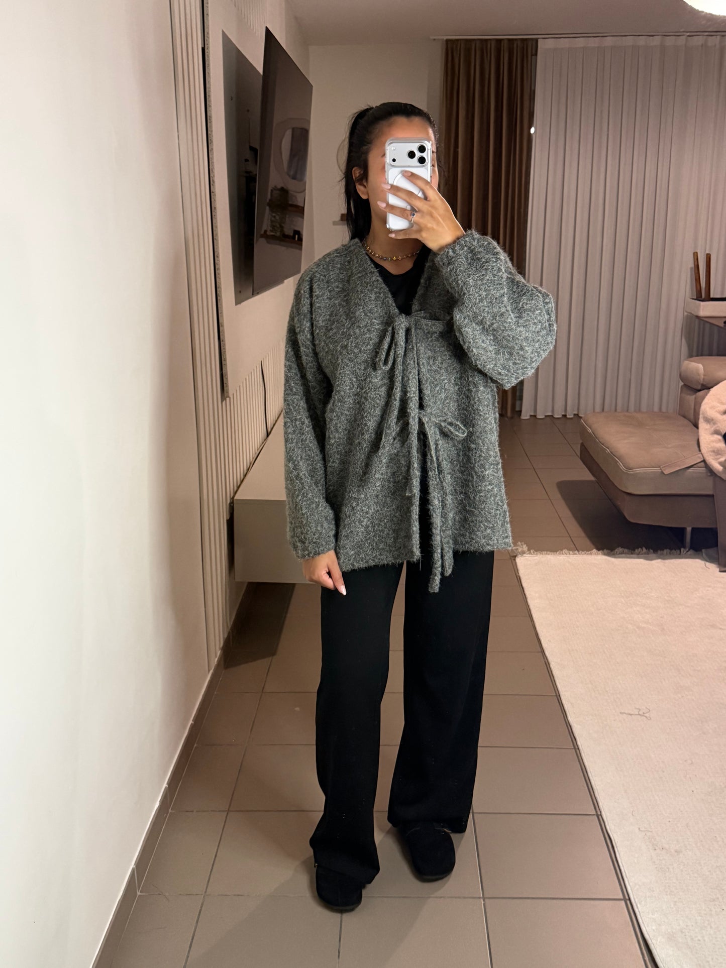 Gilet à Nœud Femme Style Bohème Chic – Doux et Duveteux