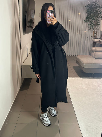 Manteau Trench Femme avec Ceinture Ajustable – Style Intemporel