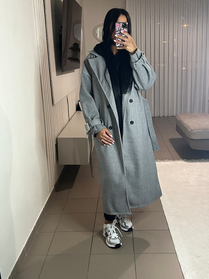 Manteau Trench Femme avec Ceinture Ajustable – Style Intemporel