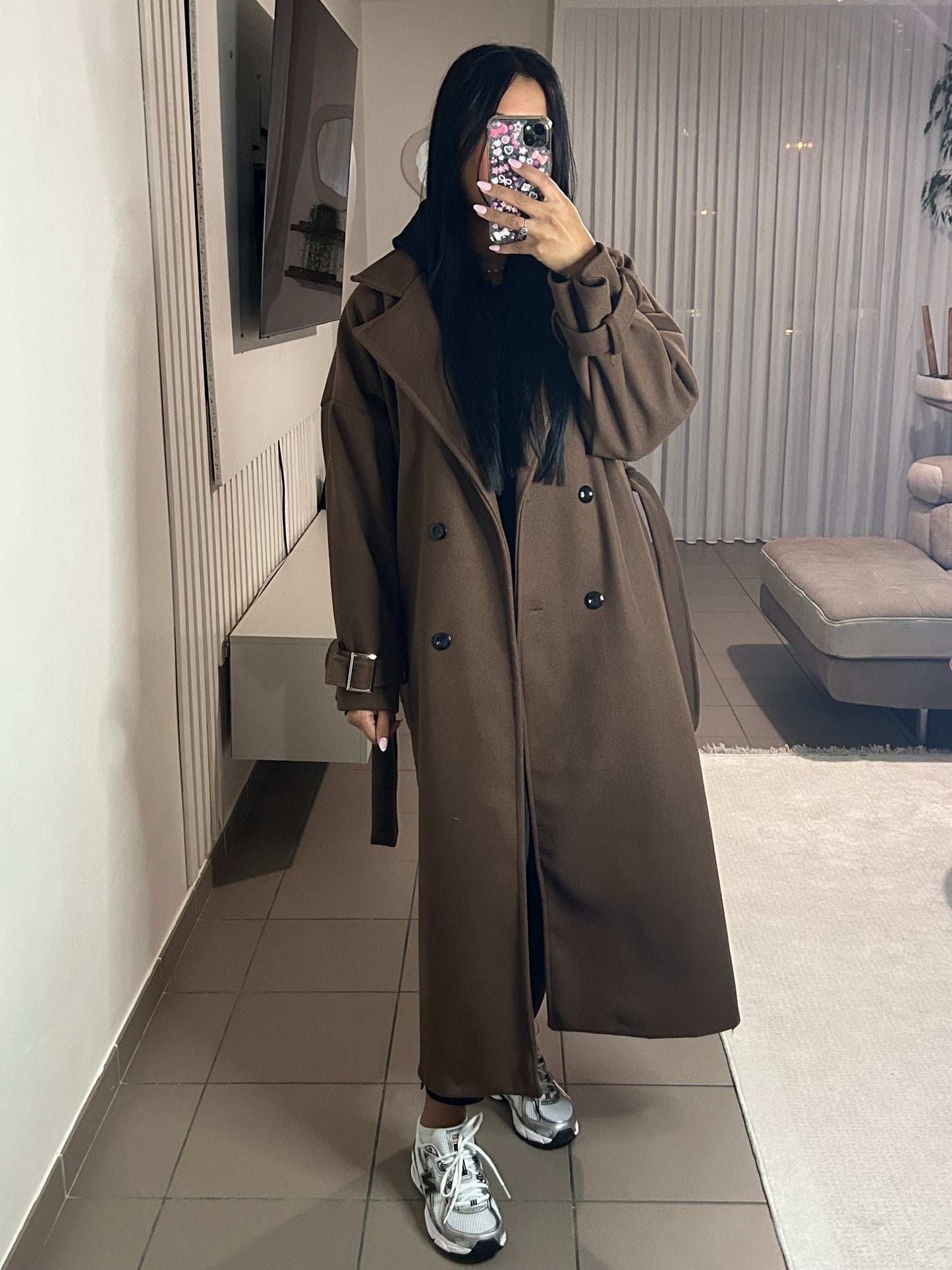 Manteau Trench Femme avec Ceinture Ajustable – Style Intemporel