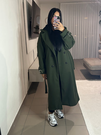 Manteau Trench Femme avec Ceinture Ajustable – Style Intemporel