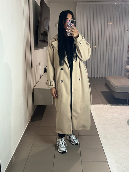 Manteau Trench Femme avec Ceinture Ajustable – Style Intemporel