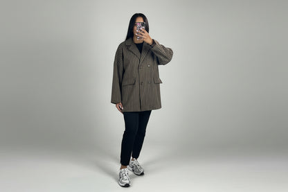 Blazer Rayures Femme – Chic et Décontracté avec Poches