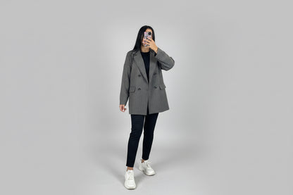 Blazer Rayures Femme – Chic et Décontracté avec Poches