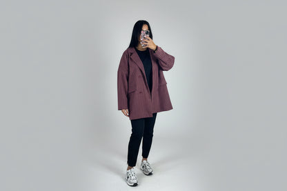 Blazer Rayures Femme – Chic et Décontracté avec Poches