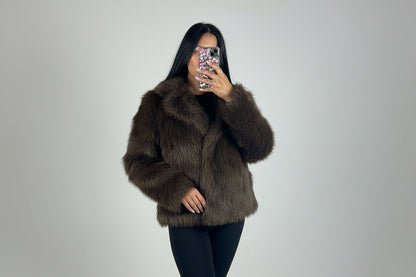 Veste en Fourrure Courte Femme – Élégante et Chaude