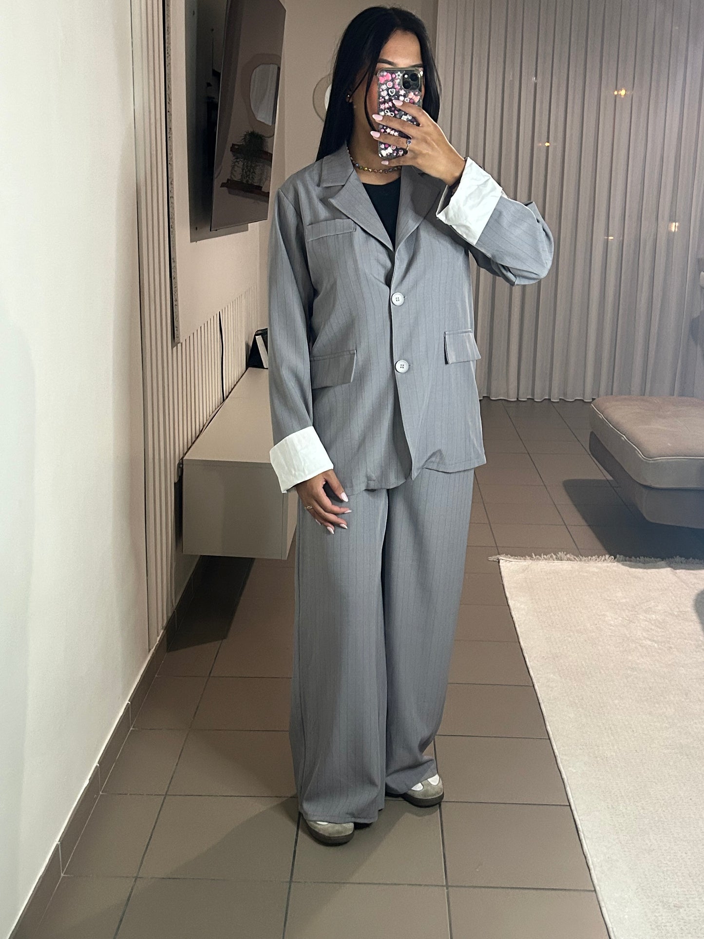 Ensemble Tailleur Rayures Femme – Style Élégant et Confortable