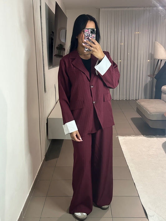 Ensemble Tailleur Rayures Femme – Style Élégant et Confortable
