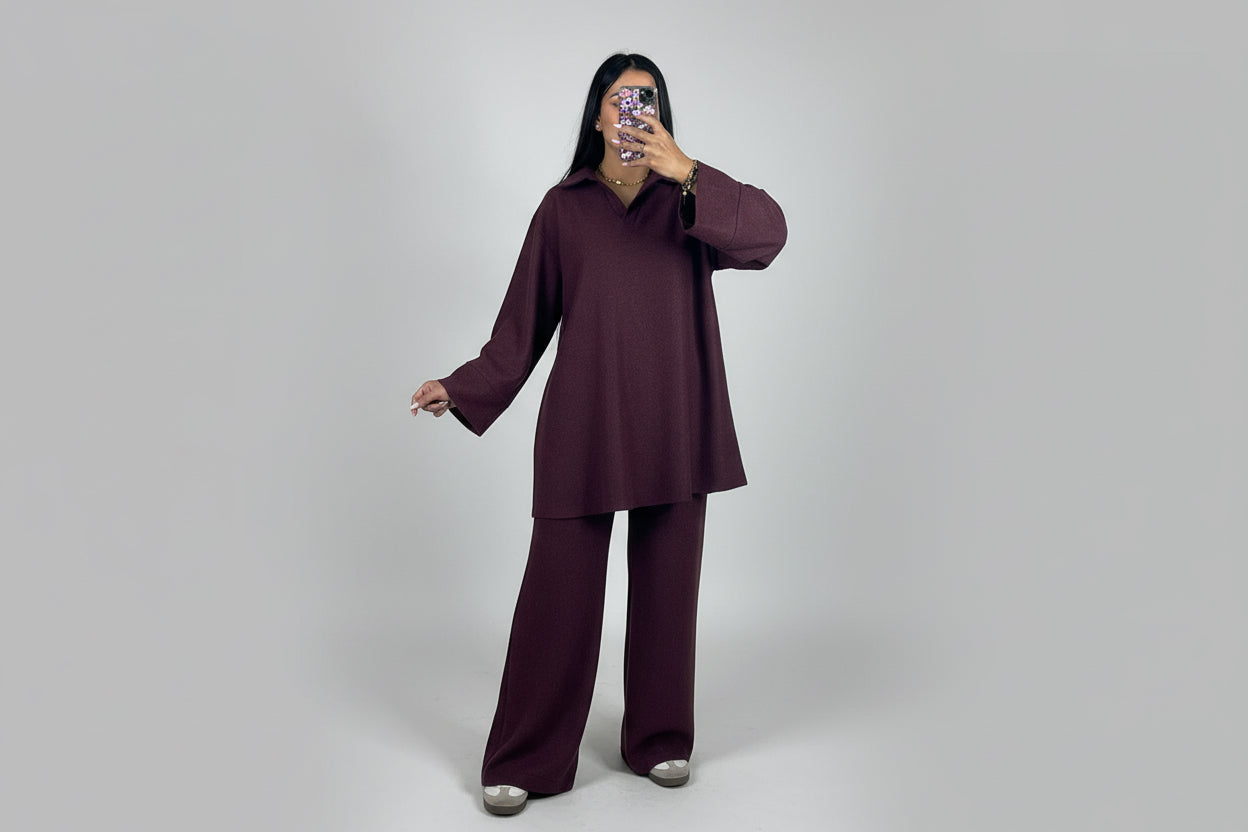 Ensemble Chic Femme avec Col Élégant – Matière Douce