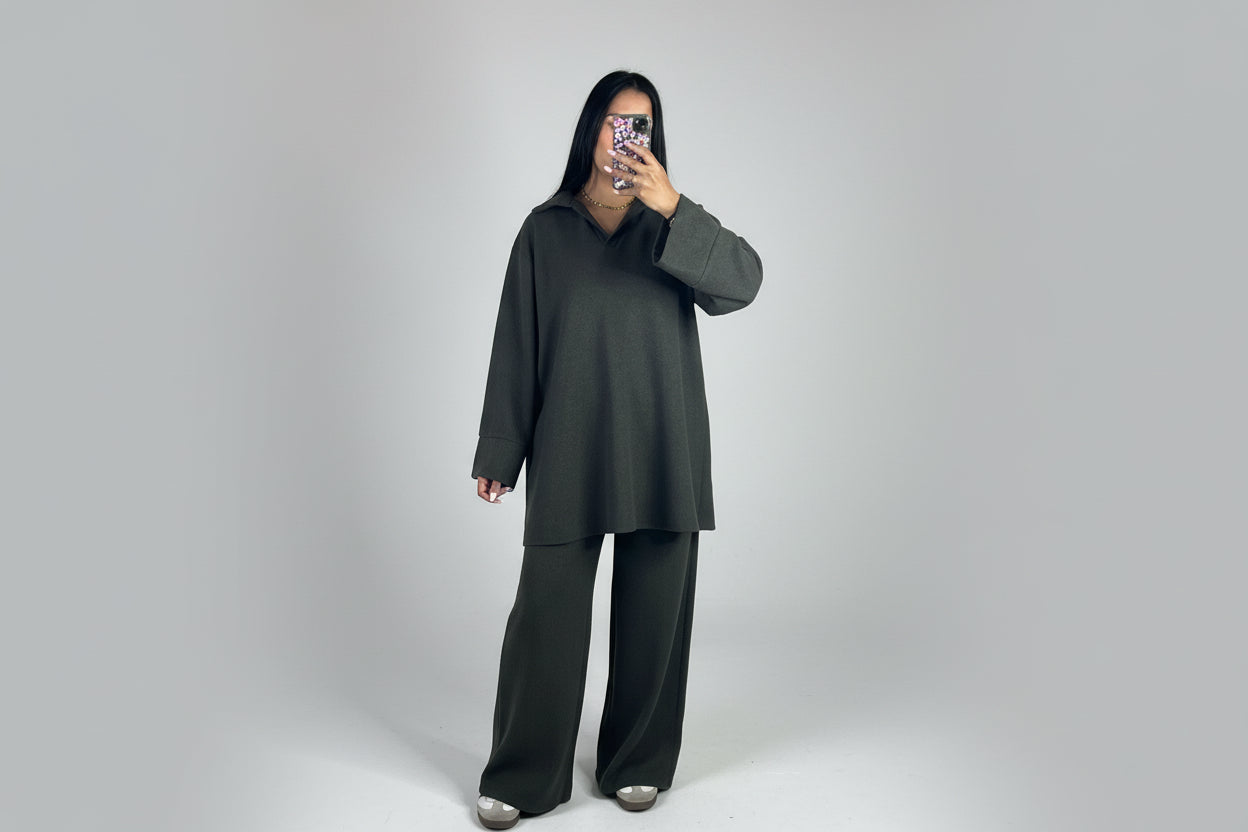 Ensemble Chic Femme avec Col Élégant – Matière Douce
