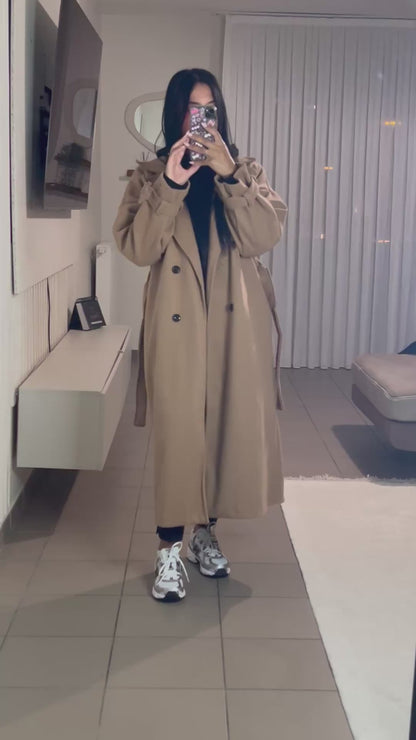 Manteau Trench Femme avec Ceinture Ajustable – Style Intemporel