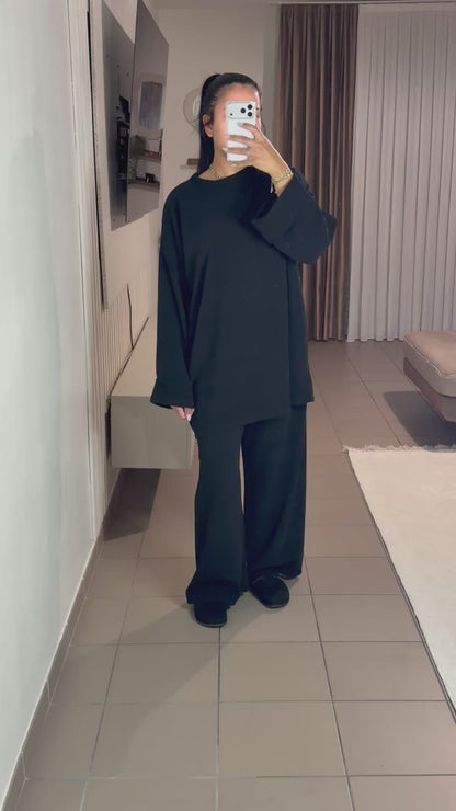 Ensemble Velours Femme Pull Oversize – Sophistication et Confort