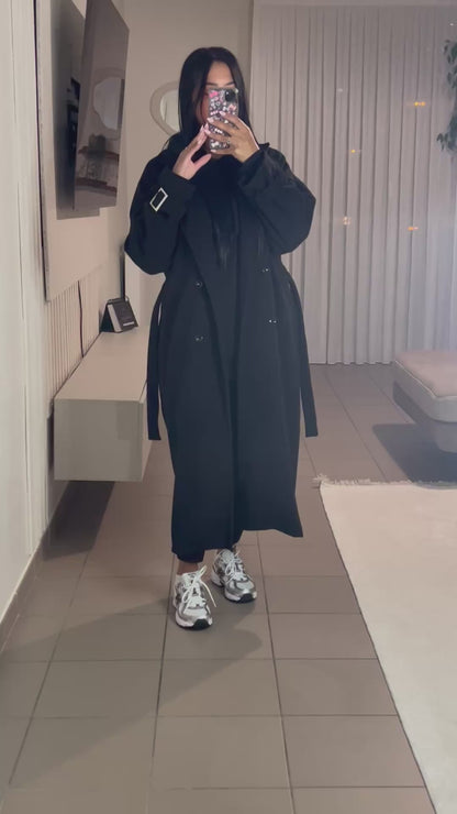 Manteau Trench Femme avec Ceinture Ajustable – Style Intemporel