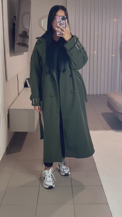 Manteau Trench Femme avec Ceinture Ajustable – Style Intemporel