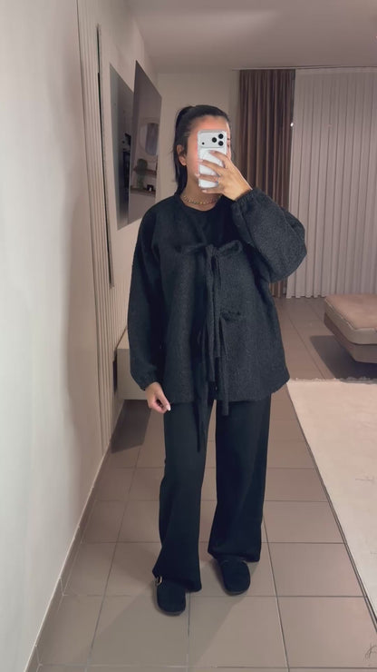 Gilet à Nœud Femme Style Bohème Chic – Doux et Duveteux
