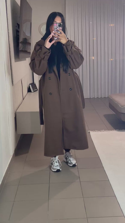 Manteau Trench Femme avec Ceinture Ajustable – Style Intemporel