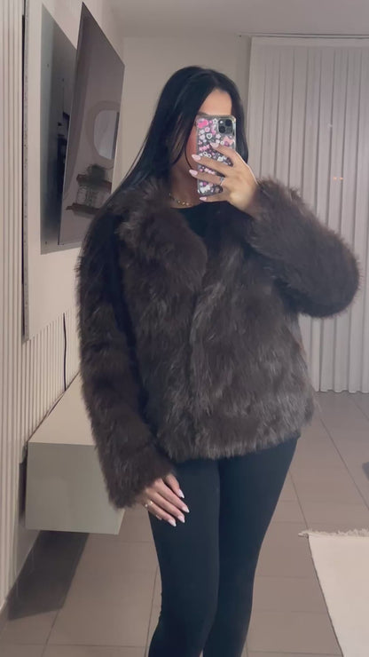 Veste en Fourrure Courte Femme – Élégante et Chaude