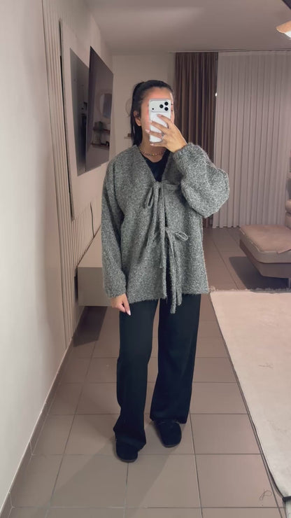Gilet à Nœud Femme Style Bohème Chic – Doux et Duveteux