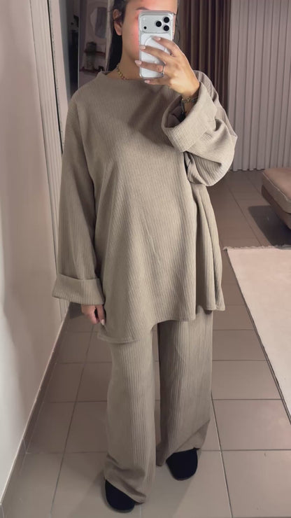 Ensemble Velours Femme Pull Oversize – Sophistication et Confort